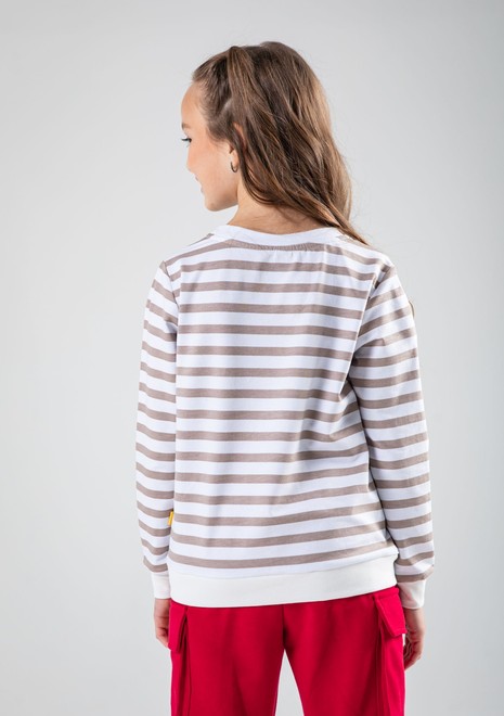Лонгслив unisex (белый-какао)