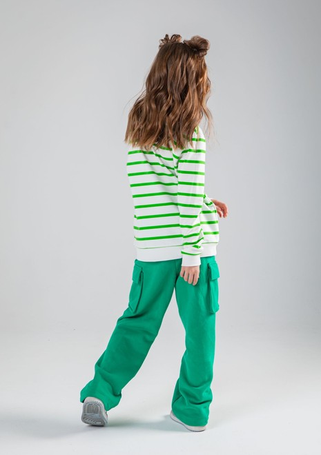 Лонгслив unisex (белый-зеленый)