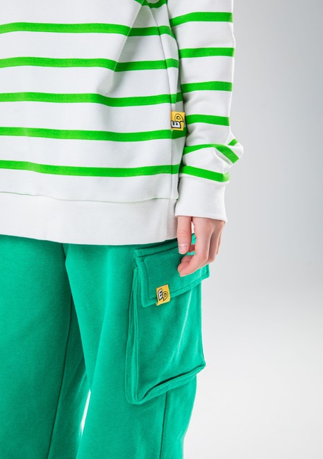 Лонгслив unisex (белый-зеленый)