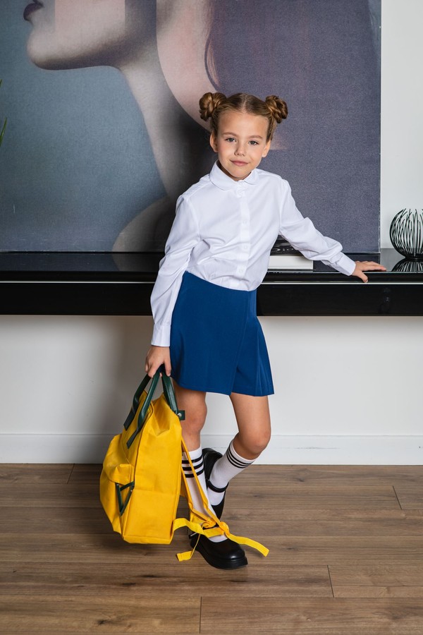 Школьная рубашка из жаккарда для девочки