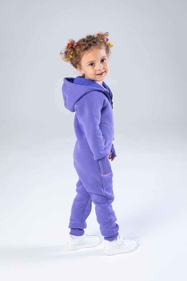 Комбинезон unisex, детский, с начесом (фиолетовый)