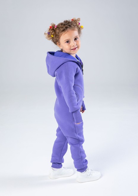 Комбинезон unisex, детский, с начесом (фиолетовый)
