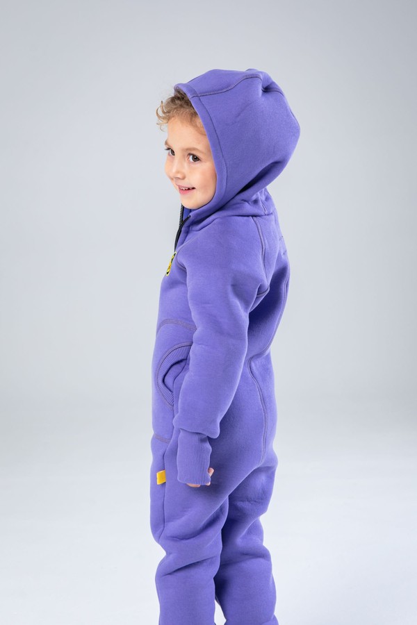Комбинезон unisex, детский, с начесом (фиолетовый)
