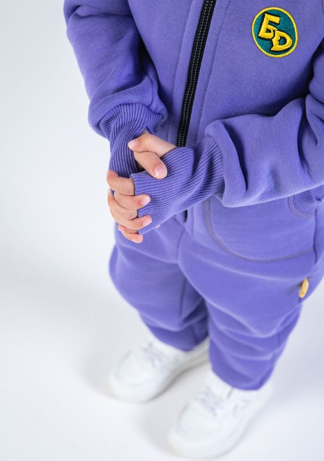 Комбинезон unisex, детский, с начесом (фиолетовый)