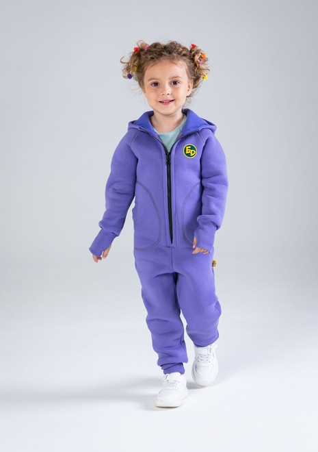 Комбинезон unisex, детский, с начесом (фиолетовый)