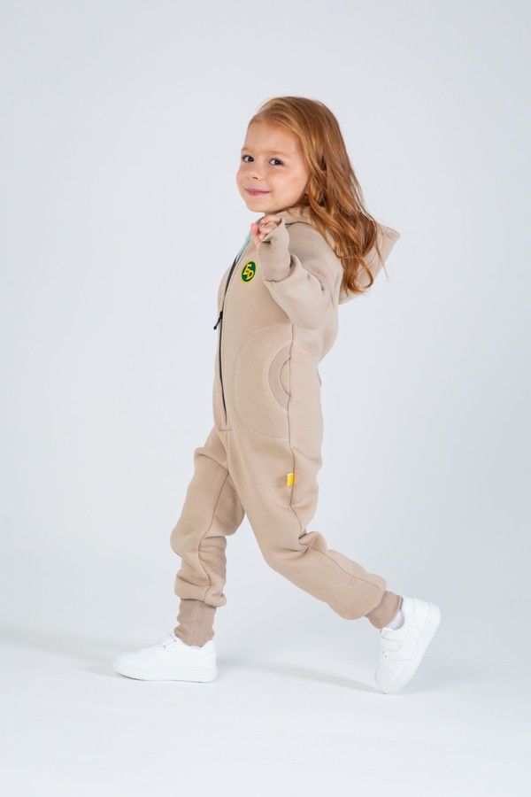 Комбинезон детский, unisex, с начесом (бежевый)