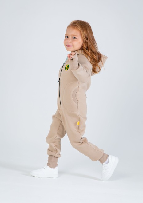 Комбинезон детский, unisex, с начесом (бежевый)