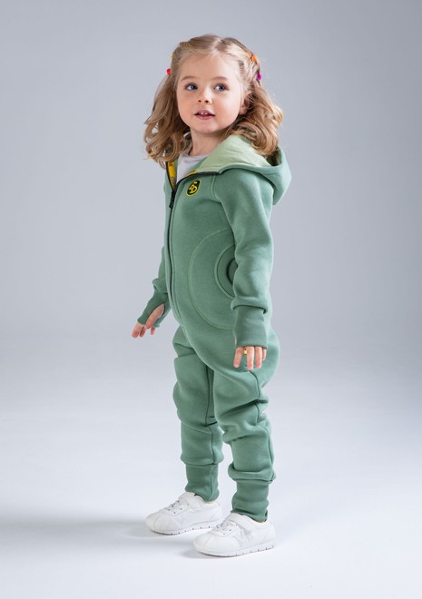 Комбинезон детский, unisex, с начесом (зеленый)