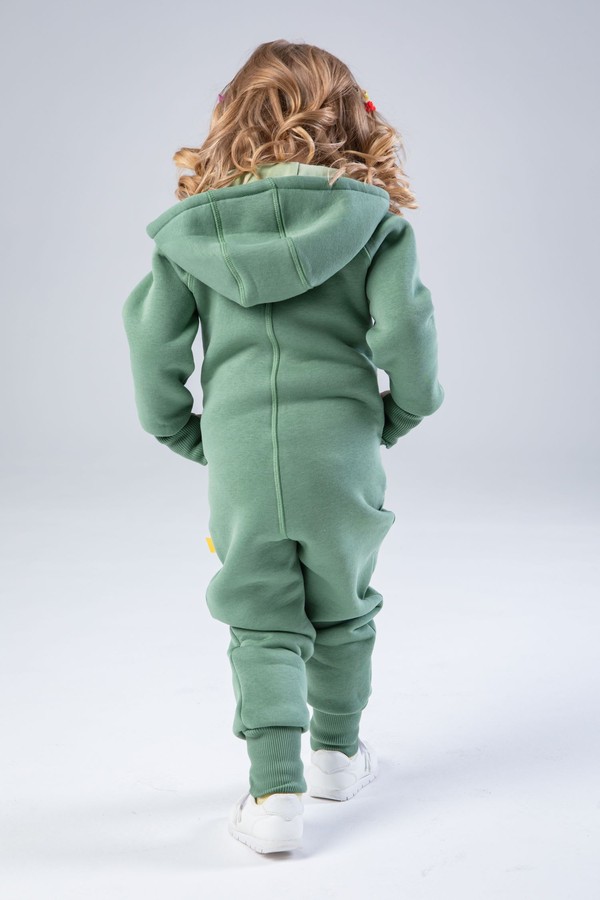 Комбинезон детский, unisex, с начесом (зеленый)