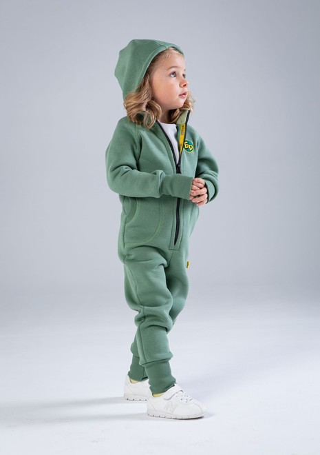 Комбинезон детский, unisex, с начесом (зеленый)