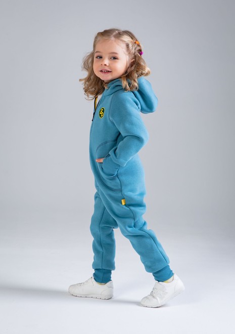 Комбинезон детский, unisex, с начесом (голубой)