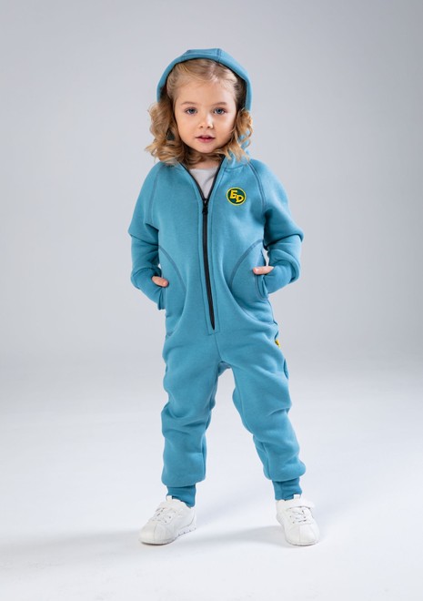 Комбинезон детский, unisex, с начесом (голубой)