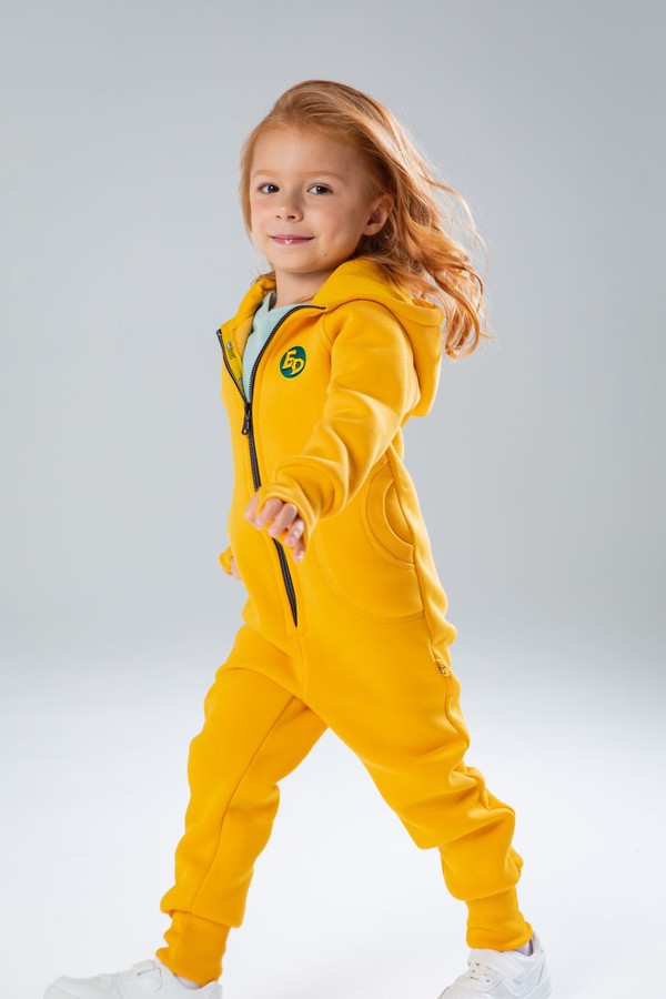 Комбинезон детский, unisex, с начесом (желтый)