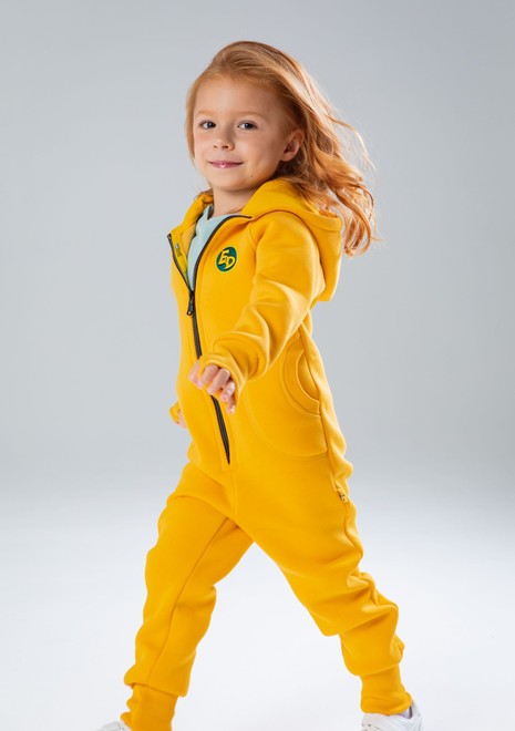Комбинезон детский, unisex, с начесом (желтый)