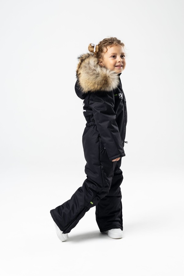 Комбинезон зимний, с мехом (черный)