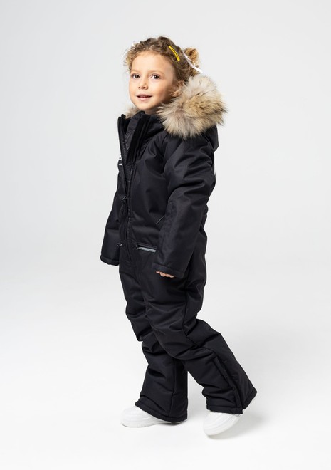 Комбинезон зимний, с мехом (черный)