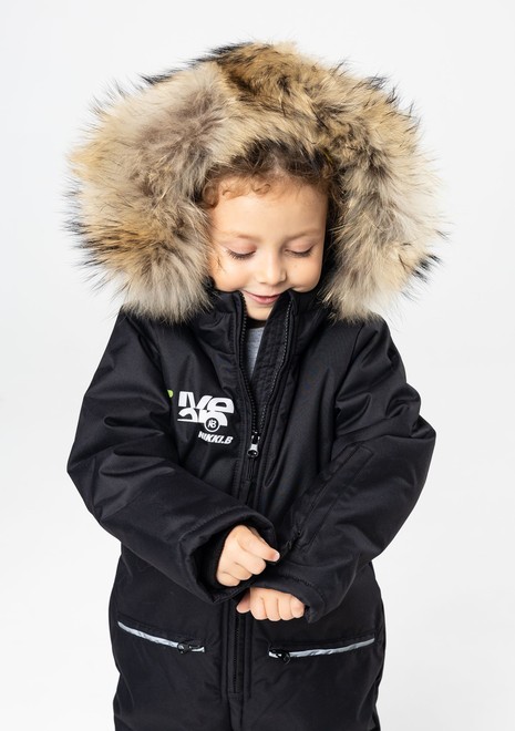 Комбинезон зимний, с мехом (черный)