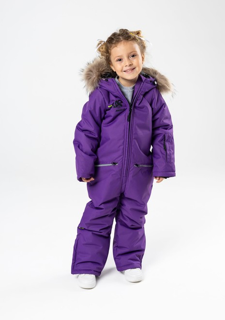 Комбинезон зимний, с мехом (фиолетовый)