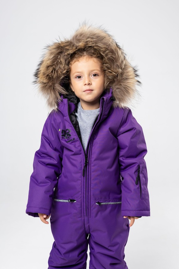Комбинезон зимний, с мехом (фиолетовый)