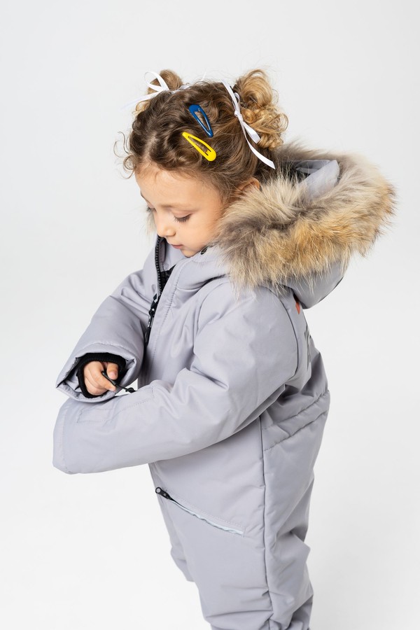 Комбинезон зимний, с мехом (пепел)