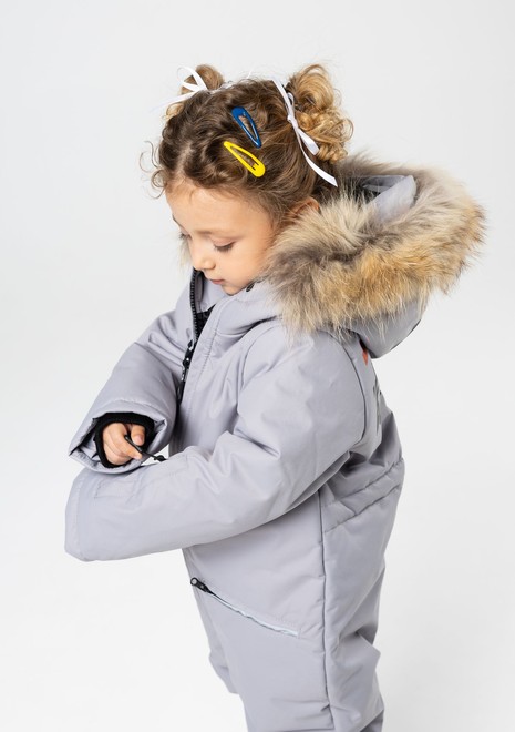 Комбинезон зимний, с мехом (пепел)