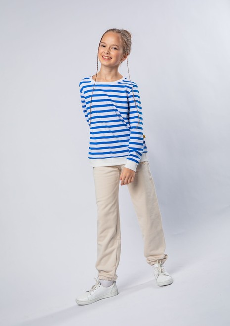 Лонгслив unisex (белый-морской)
