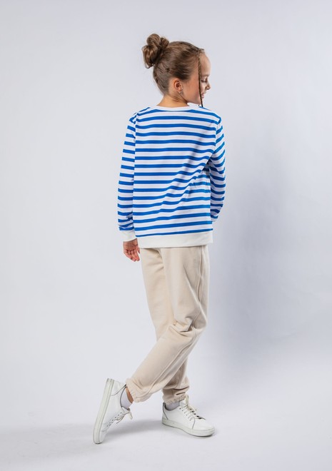 Лонгслив unisex (белый-морской)