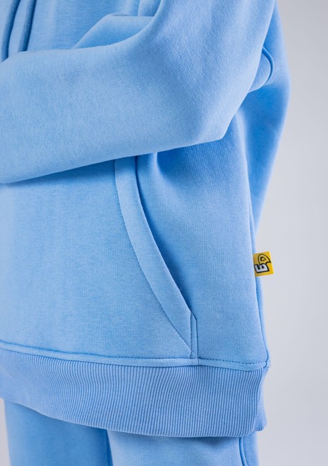 Худи unisex, из футера с начесом (небесный)