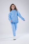 Худи unisex, из футера с начесом (небесный)