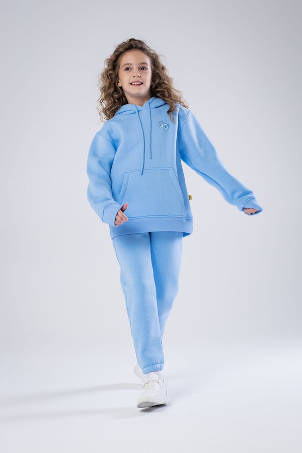 Худи unisex, из футера с начесом (небесный)
