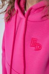 Худи unisex, из футера с начесом (фуксия)