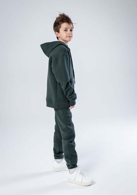 Худи unisex, из футера с начесом (хаки)