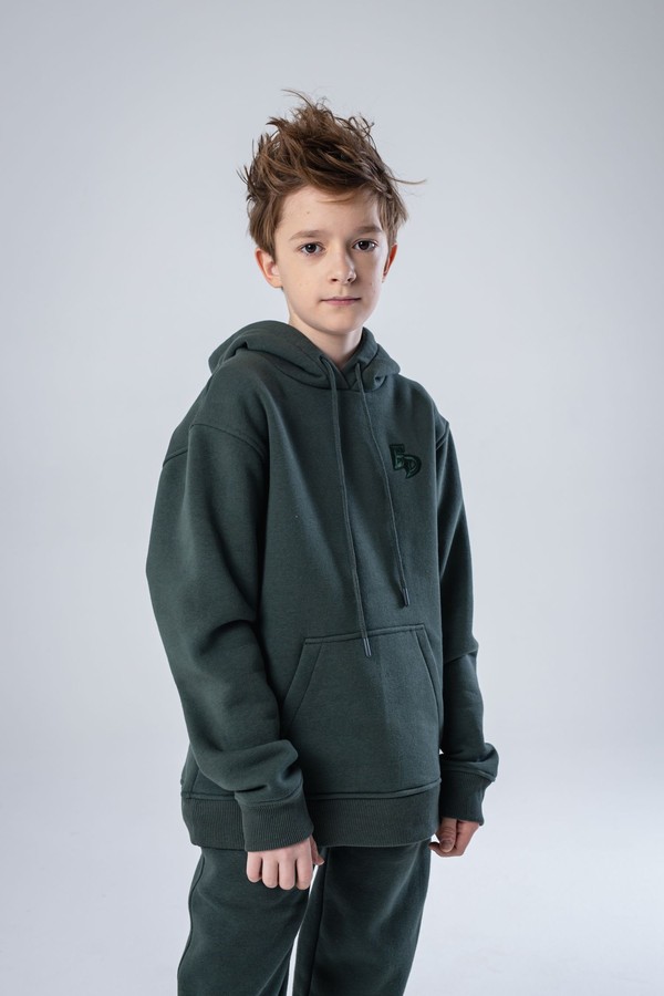 Худи unisex, из футера с начесом (хаки)