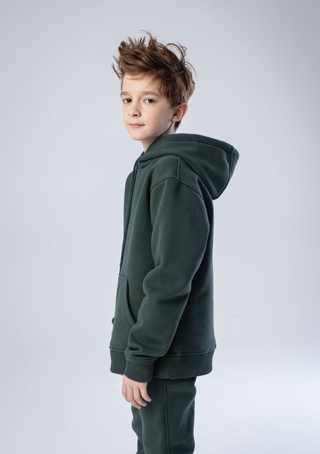 Худи unisex, из футера с начесом (хаки)