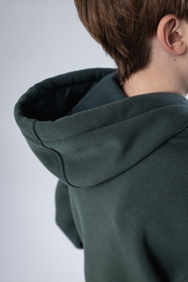 Худи unisex, из футера с начесом (хаки)