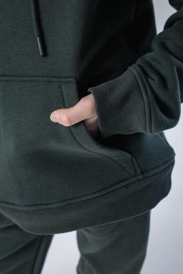 Худи unisex, из футера с начесом (хаки)