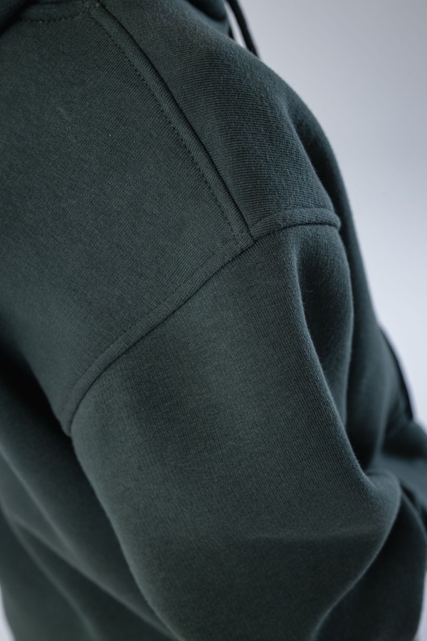 Худи unisex, из футера с начесом (хаки)