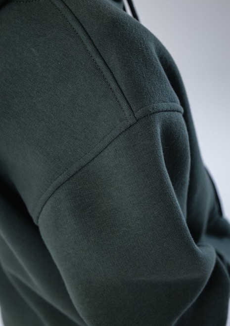 Худи unisex, из футера с начесом (хаки)