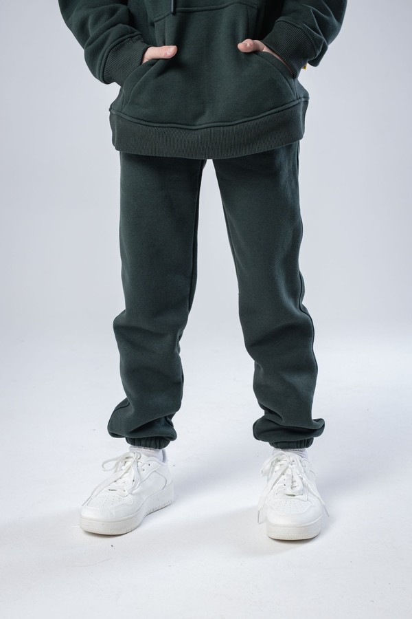 Джоггеры unisex, из футера c начесом (хаки)