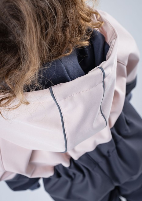Комбинезон колор блок softshell (розово-серый)