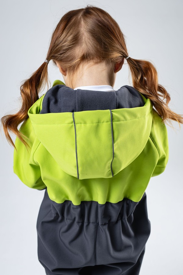 Комбинезон колор блок softshell (лайм-серый)