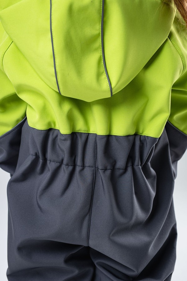 Комбинезон колор блок softshell (лайм-серый)