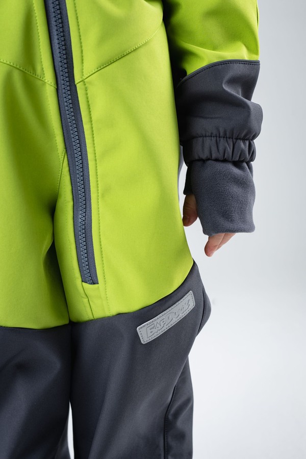 Комбинезон колор блок softshell (лайм-серый)
