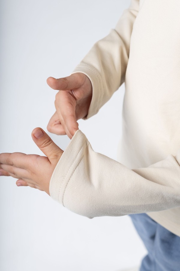 Лонгслив с крылышком (бежево-красный)