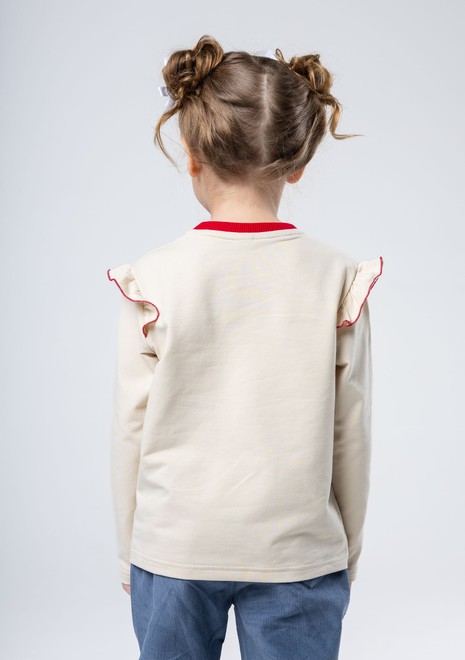 Лонгслив с крылышком (бежево-красный)