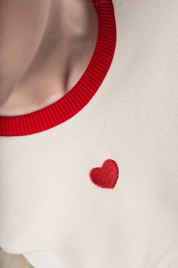 Лонгслив с крылышком (бежево-красный)