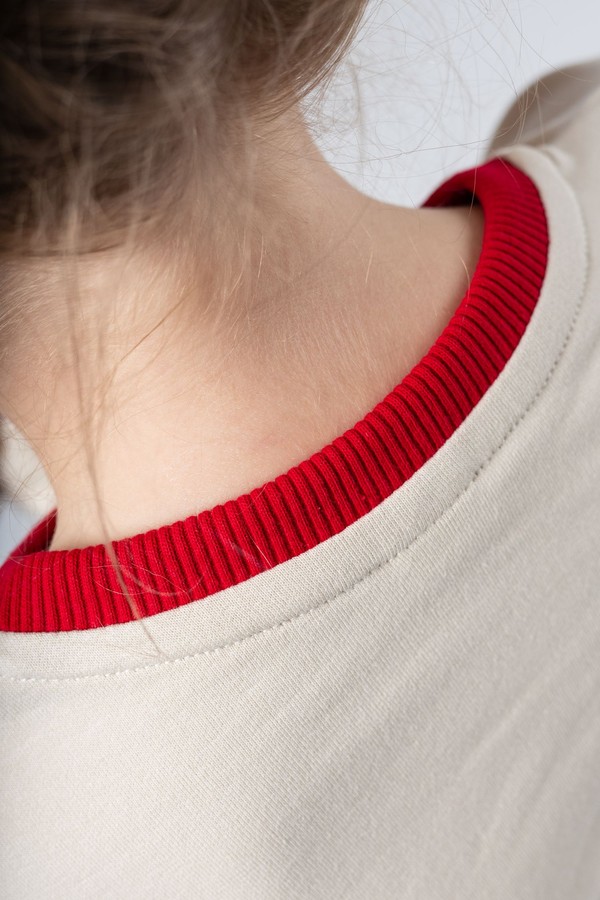 Лонгслив с крылышком (бежево-красный)