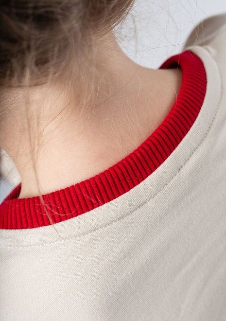 Лонгслив с крылышком (бежево-красный)