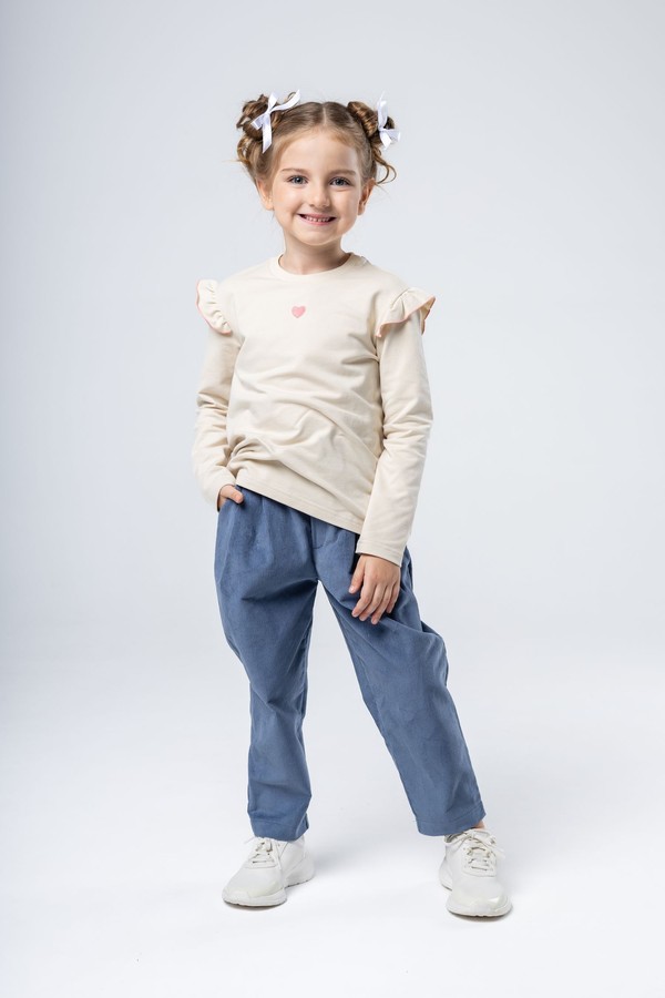 Лонгслив с крылышком (бежево-розовый)