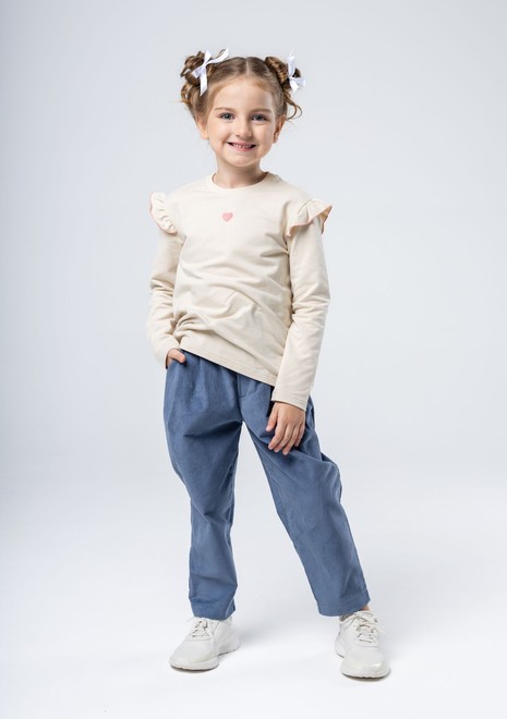 Лонгслив с крылышком (бежево-розовый)